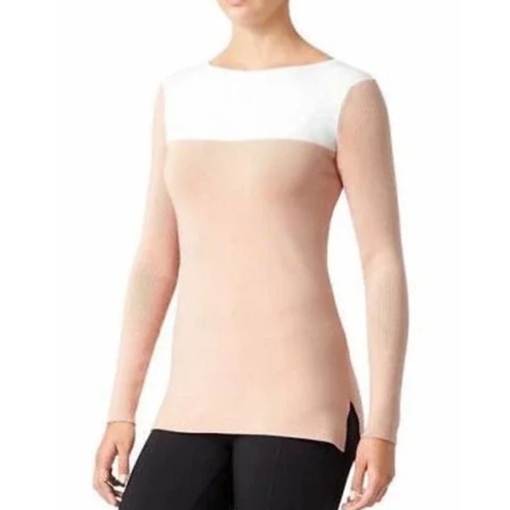 Derek Lam IOC Athleta Pink Color Block White Long Sleeve Sweater Size Small NWT